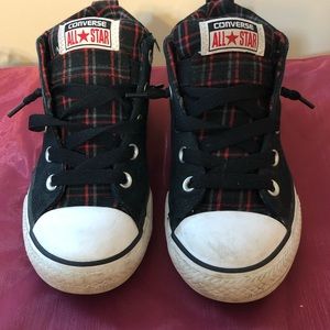 Chuck Taylor Converse All Star Black Red Plaid